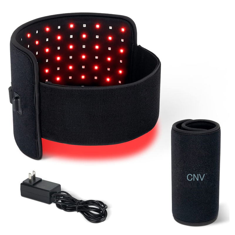 CNV Red Infrared Light Therapy Belt for Pain Relief, 105LED Combo 660nm and 880nm,Flexible Wearable Wrap Pad with Timer for Waist Back Shoulder