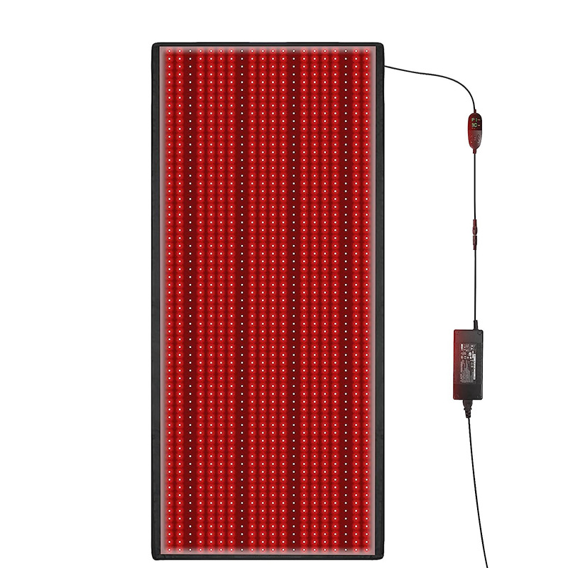 CNV Red Light Therapy mat - 1280pcs LED grand rouge et infrarouge matériel de traitement de la lumière mat, lumière rouge 660nm, lumière proche infrarouge 850nm, soulagement de la douleur dans tout le corps