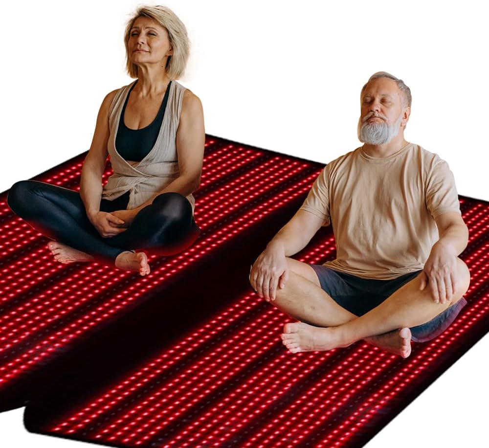 CNV 2PCS 70.9 in”x31.5in Red Light Therapy Mat for Full Body, 2460 Pcs 660nm Red & 850nm Near Infrared Light Therapy for Pain Relief & Skin Beauty, 1968+492pcs Powerful LEDs for Whole Body Wrap