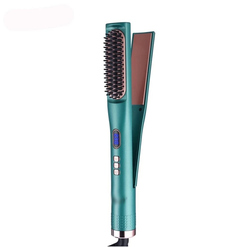 CNV Multifunctional PTC Fast Heating Adjutable Hair Straightener Tourmaline Ceramic Flat Iron Curler Smooth Hair Brush Comb